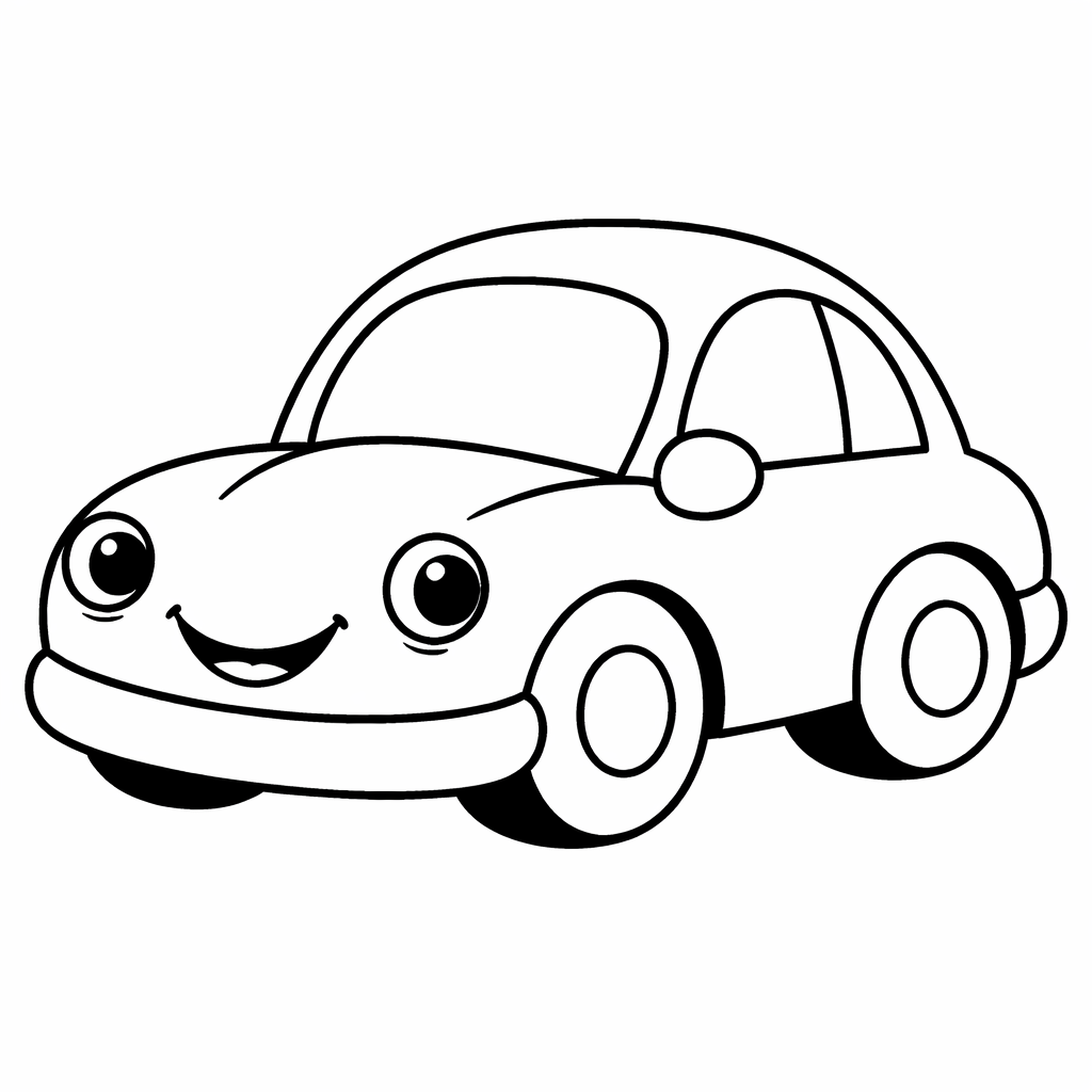 car coloring page for toddlers