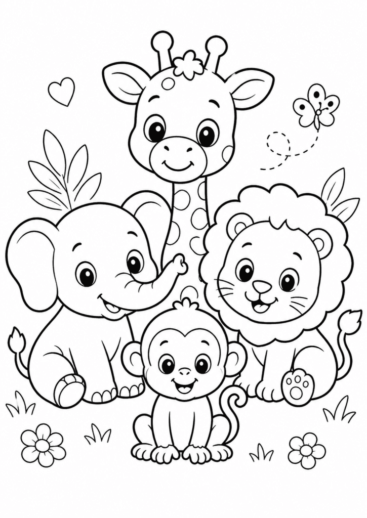 baby animals coloring page for toddlers