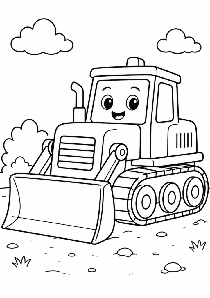 bulldozer coloring page for toddlers easy