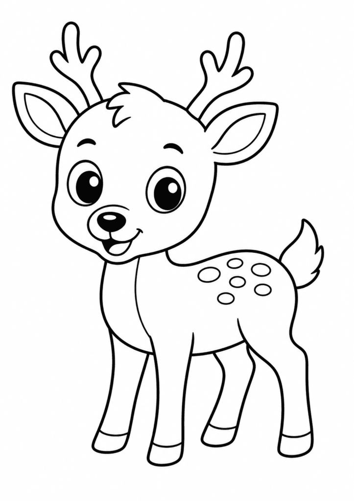 deer coloring page for toddlers easy