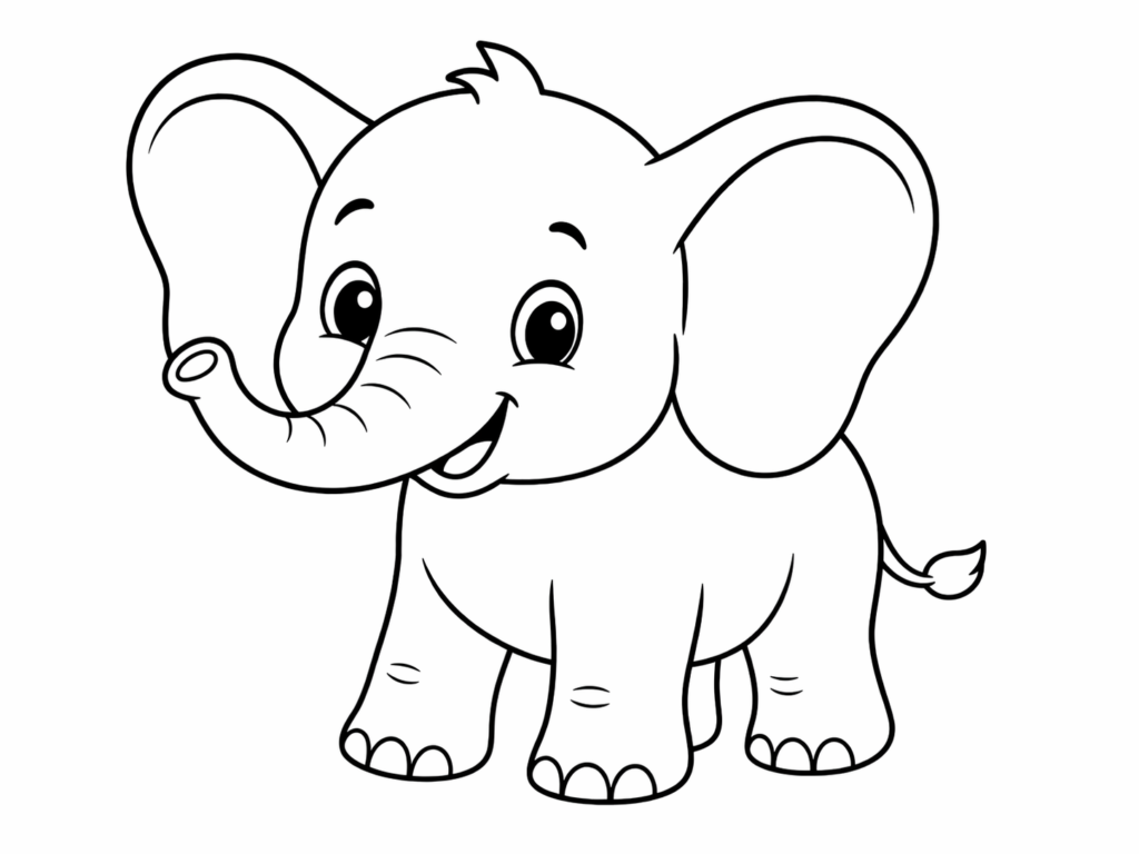elephant coloring page for toddlers