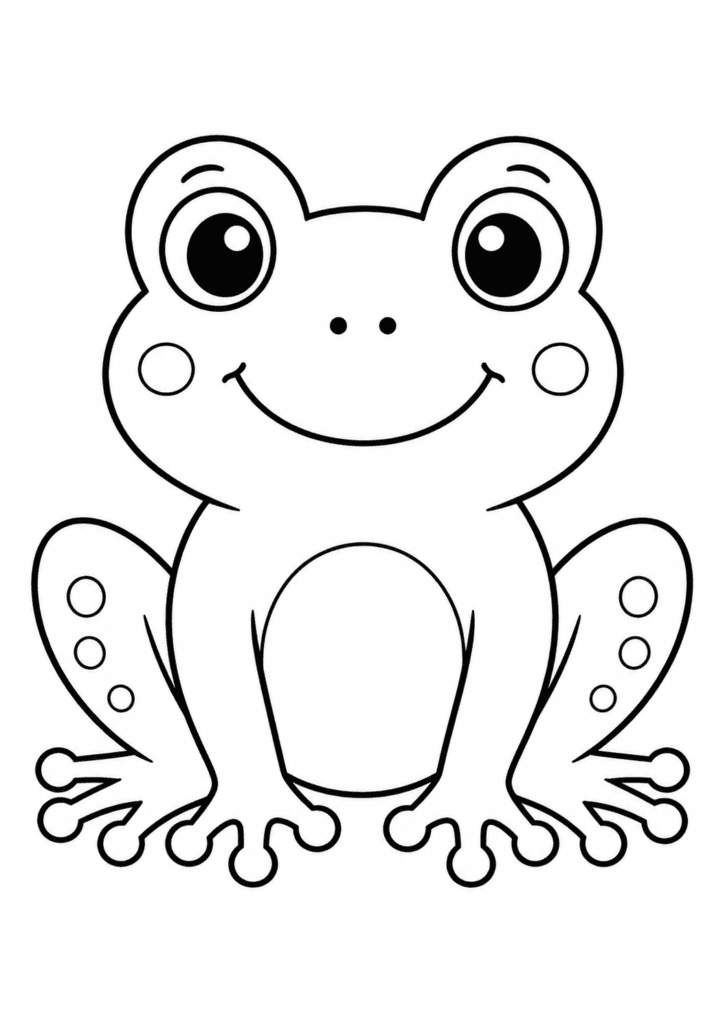 frog coloring page for toddlers easy