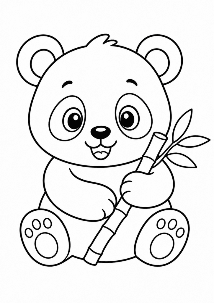 panda coloring page for toddlers simple