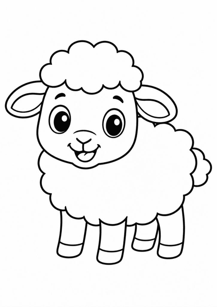 sheep coloring page for toddlers easy