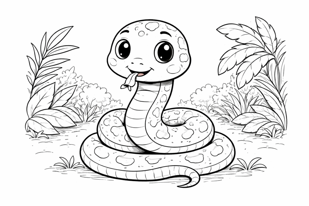 snake coloring page for toddlers