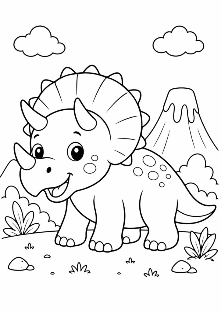 Triceratops coloring page