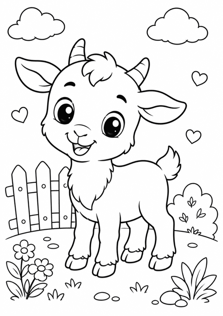 baby goat coloring page
