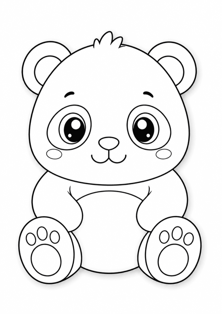 cute panda plush coloring page for toddlers