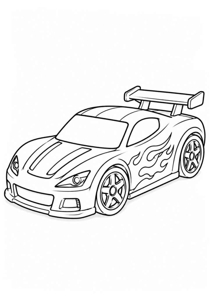 cute racing car coloring page for toddlers