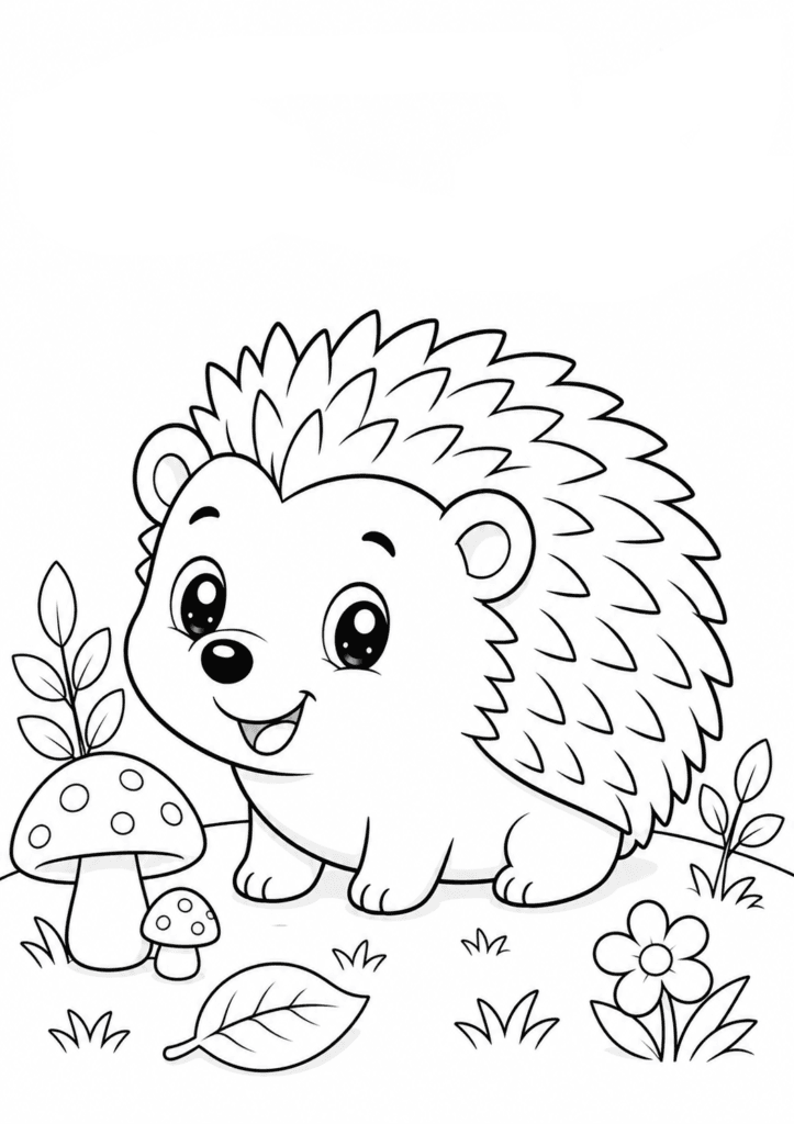 little hedgehog coloring page for toddlers