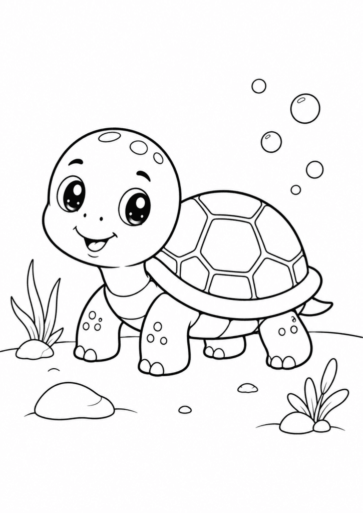 simple turtle coloring page