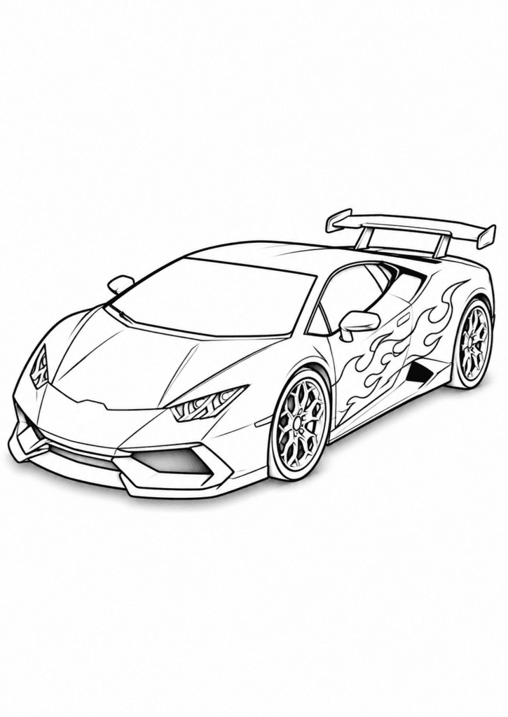 super sports car coloring page for kids